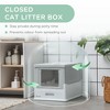 Whisen Rectangle Enclosed Cat Litter Box with Hard Covered Entry, Spacious Interior, Pull-Out Tray, Double Doors, and Scoop - Gray - 3 of 4