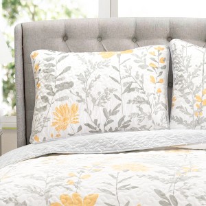 All Season Botanical Meadow Vine Reversible Quilt Bedding Set - 1 of 4