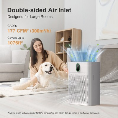 Pure White Smart HEPA Air Purifier with Alexa Compatibility