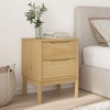 vidaXL Bedside Cabinet Nightstand Side Table Bedroom Furniture Solid Wood Pine - 3 of 4