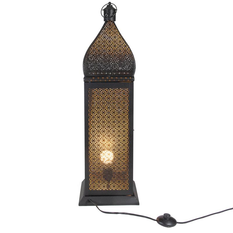 Northlight 30.5" Black and Gold Moroccan Style Lantern Floor Lamp, 5 of 6