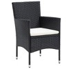 vidaXL Garden Bistro Set 5-Piece Balcony Set Garden Furniture Seating Set Balcony Furniture Table Chairs Footstool Poly Rattan Tempered Glass Black - 3 of 4