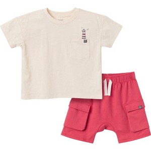 Modern Moments™ by Gerber Toddler Boys' 2-Piece Top and Cargo Shorts Set - 1 of 4