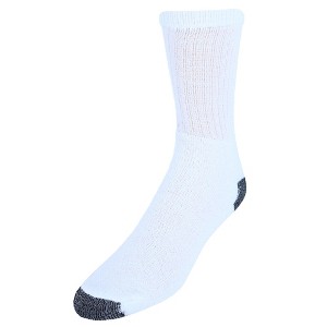 CTM Men's Casual and Comfortable Colored Heel and Toe Crew Socks (4 Pack) - 1 of 4