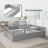 KTMBDW Twin/Full Size Floor Bed, Wood Montessori Floor Bed with Fence and Door, Kids Montessori Bed, Montessori Floor Bed for Kids, Girls, Boys - 3 of 4