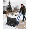 COZONY Heavy Duty Snow Shovel with Wheels, Metal Snow Pusher with Angled Blade & Adjustable Handle for Driveway, Sidewalk, Pavement & Doorway - 3 of 4