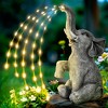 GIGALUMI Solar Watering Elephant Statue for Mother's Day Gift, Outdoor Garden Decor with Twinkling Lights - 2 of 4