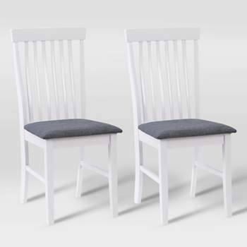 Set of 2 Michigan Two-Toned Wood Dining Chairs Gray/White - CorLiving