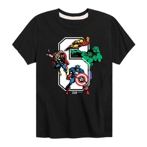 Boys' - Marvel - Avengers Birthday 6 Short Sleeve Graphic T-Shirt - 1 of 4