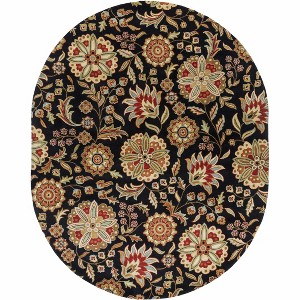 Hauteloom Heaters Black Floral Wool Carpet - 1 of 4