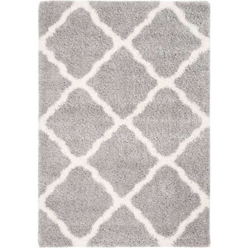 Fontana Shag Fnt821 Power Loomed Area Rug - Grey/cream - 5'3