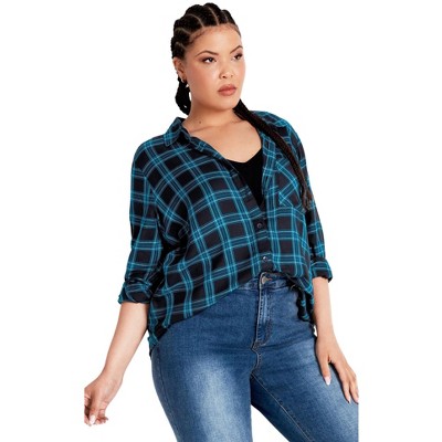 Avenue Women's Plus Size Kylee Plaid Shirt