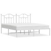 vidaXL Metal Bed Frame with Headboard White 72 in.x83.9 in. California King - 2 of 4