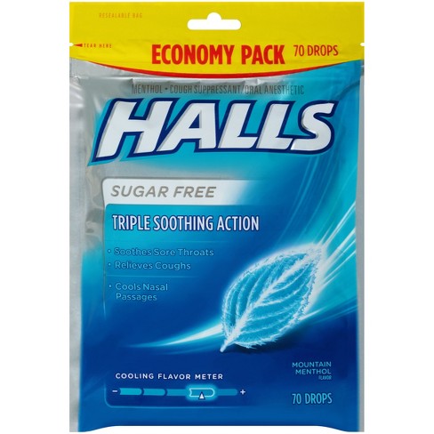 Halls Sugar Free Cough Drops Menthol 70ct : Target