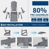 Adirondack Rocking Chair with Retractable Ottoman – Folding Outdoor Rocker Chair, Heavy Duty HDPE Material, Gray (380lb Capacity) - 4 of 4