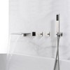 SUMERAIN Wall Mount Tub Faucet with Hand Shower and Waterfall Spout High Flow Rate, Brushed Nickel - 2 of 4