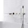 SUMERAIN Wall Mount Tub Faucet with Hand Shower and Waterfall Spout High Flow Rate, Brushed Nickel - image 2 of 4