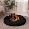 THE LICKER STORE Maisie Bohemian Glam Faux Fur Round Fluffy Calming Donut Pet Bed with Washable Cover - 2 of 4