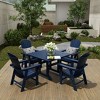 WestinTrends 5 Piece Outdoor Patio Dining Square Table and Shell Back Armchair Set - 2 of 2