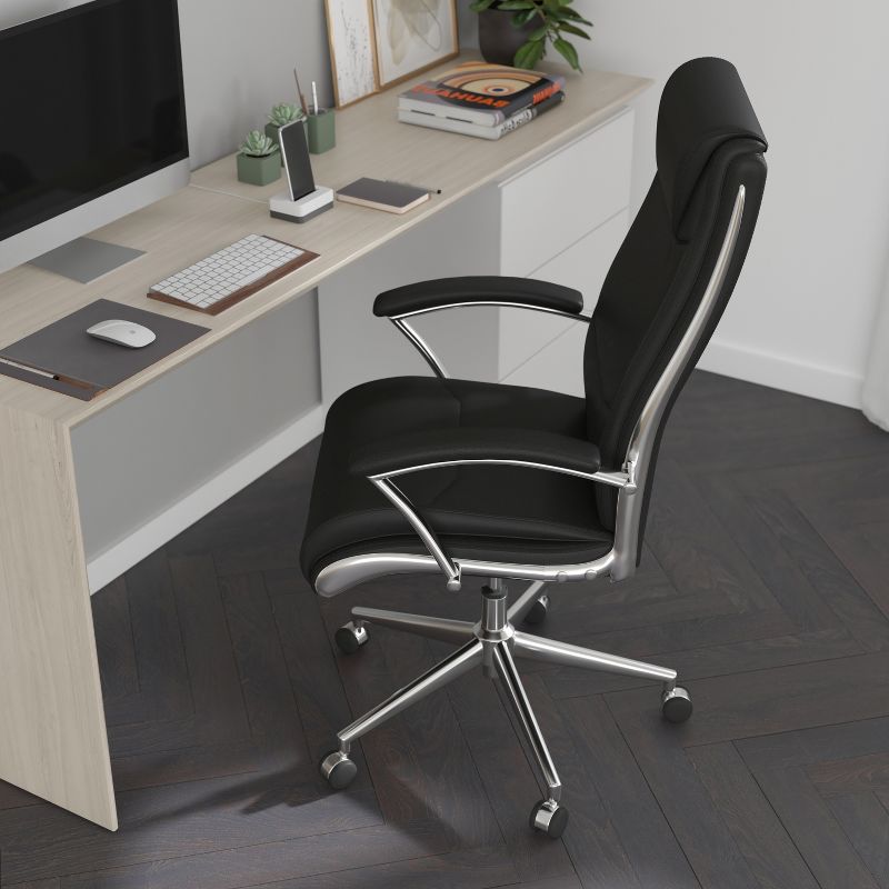 Merrick Lane High-Back Office Chair with Padded Arms Ergonomic Executive Swivel Task Chair with Headrest, 6 of 12