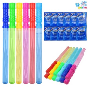 Joyfy 6/12/24/36 Pcs 14.6’’ Bubble Wands Bulk Set with Refill Solution for Kids Toddlers Summer Outdoor Play, Party Favor, Birthday Gift - 1 of 4
