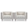 Set of 2 Mclarnan Contemporary Tufted Club Chairs - Christopher Knight Home - 2 of 4