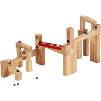 HABA Ball Track Large Basic Set - 42 Piece Wooden Marble Run for Beginner to Expert Architects(Made in Germany)