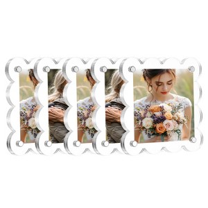 Unique Bargains Double Sided Fujifilm Mini Picture Acrylic Wavy Fridge Magnetic Frames 5 Pcs - 1 of 4