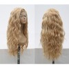 Unique Bargains Women's Long Body Wave Lace Front Wigs with Wig Cap 24" Blonde Synthetic Fibre 1PC - 3 of 4