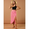 Allegra K Women's Split Ruched High Waist Summer Beach Maxi Skirts - 3 of 4