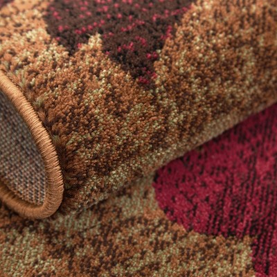 Reversible Red Geometric Tufted Rectangular Rug, Easy Care Synthetic