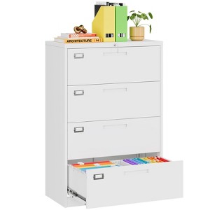 Mlezan Drawer Lateral File Cabinet: Lockable Metal Storage for Letter/Legal/F4/A4 Files.Large Deep Drawers,Ideal for Home or Office Use. - 1 of 4