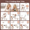 Whisen 7-in-1 Stroller & Baby Tricycle Baby Push Bike, Foldable Toddler Bike with Adjustable Handle, Canopy, Guardrail - 2 of 4