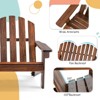 Infans 2 Person Adirondack Chair Kid Solid Wood Loveseat Backrest Arm Rest Patio Coffee - 4 of 4