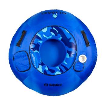 Swimline 54" Inflatable 1-Person Camouflage Sumo-Sized Swimming Pool Sport Tube with Cup Holder - Blue