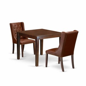 HomeStock 3-Pc Mahogany Finish Solid Wood Top Dining Table Set - 1 of 4