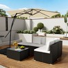 Clihome 10 Ft.Outdoor Patio Cantilever Umbrella with 360 Degrees Rotation & Waterproof Fade-Resistant Canopy with Cross Base - 2 of 4