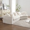 MAYEERTY Beige Boucle 3-Seater Sofa - Right Facing for Apartment & Office - 3 of 4