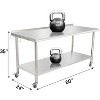 Stainless Steel NSF Commercial Work Prep Table Height Adjustable - 2 of 4
