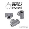Pipe Decor 1 in. x 3/4 in. x 1 in. Black Reducing Tee - 4 of 4