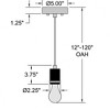 Access Lighting Port Nine Bare Martini 1 - Light Pendant in  Matte Black - 2 of 2