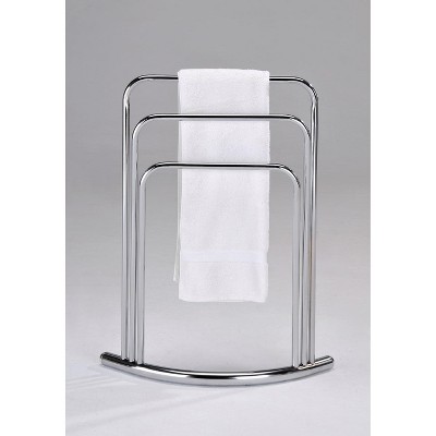 Chrome 3-Bar Free Standing Towel Rack Stand
