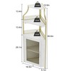 GustoWave 61'' Tall Corner Wine Bar Cabinet with Adjustable Shelves, 5-Tier Industrial Bar Cabinet with Glass Holder, Bar with Mesh Door - 2 of 4