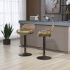 TiramisuBest Modern Swivel Bar Stools Set of 2 Adjustable Counter Height Chairs with Footrest for Kitchen, Dining Room (Green) - 2 of 4