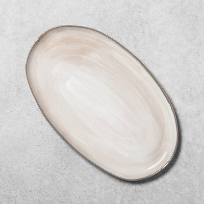 Large Stoneware Reactive Glaze Oval Serve Tray Gray - Hearth & Hand™ with Magnolia