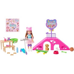 Barbie Chelsea Doll & Skate Park Playset with 2 Puppies, Ramp & 15+ Accessories - 1 of 4