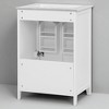 24" White Bathroom Vanity with Ceramic Sink, Freestanding Cabinet with Doors and Drawer, Solid Wood & MDF, Modern Style - 4 of 4