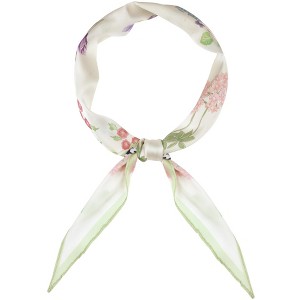 INSPIRE CHIC Women's Floral Printed Flowers Long Silky Satin Neck Scarves 1Pc - 1 of 4