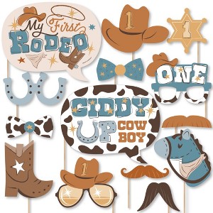 My First Rodeo - Little Cowboy 1st Birthday Party Photo Booth Props Kit - 20 Count - 1 of 4