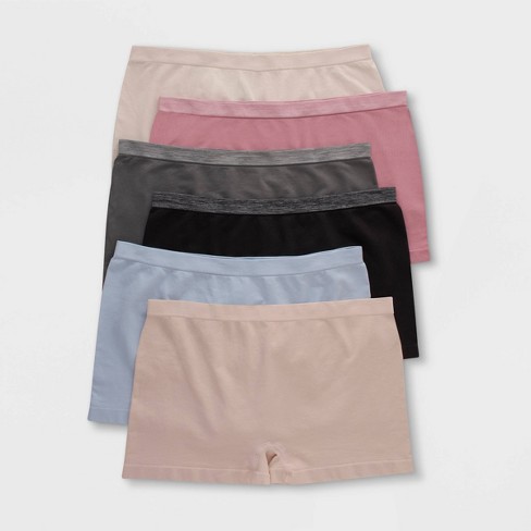 Hanes Women's 3pk Original Ribbed Boy Shorts - Teal/indigo/white Xl : Target
